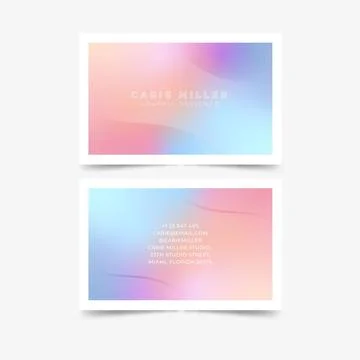 Pastel gradient business card theme Stock Illustration