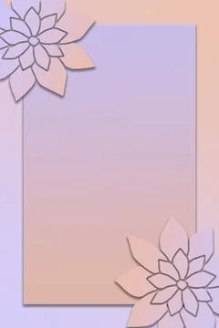 Pastel Gradient Floral Invitation Template - Lavender and Peach Card Background Stock Illustration