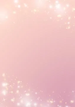 Pastel gradient pink background, sparklin bokeh star and light border Stock Illustration