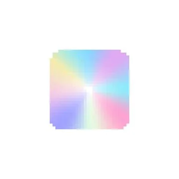 Pastel gradient pixel art square. Pixelated gradient square with soft pastel Stock Illustration
