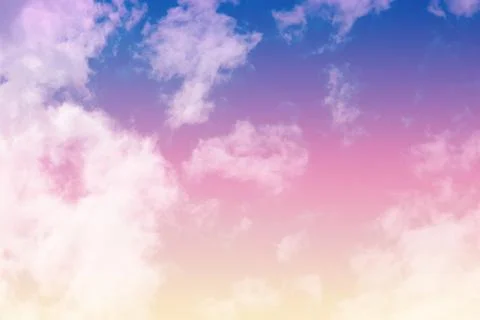 Pastel gradient sky as a background, with soft and blurry clouds, scattered Stock Photos