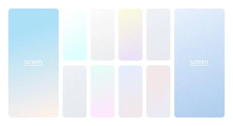 Pastel gradient smooth and soft vibrant color background set. Ilustração Stock