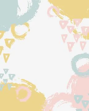 Pastel Grange Brush Vector Collage Background. Beauty and Fashion Company Stock Illustration