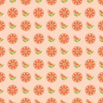 Pastel Grapefruits seamless repeat pattern background design Stock Illustration