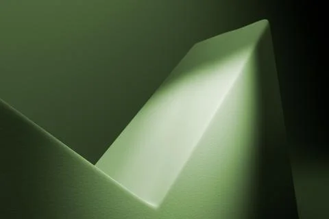 Pastel green 3d render of abstract geometric background or texture with a black Illustrazione stock