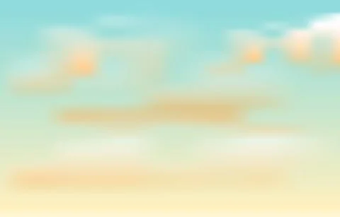 Pastel Green Blue Yellow Cloud Sky Beautiful View Background Illustrazione stock