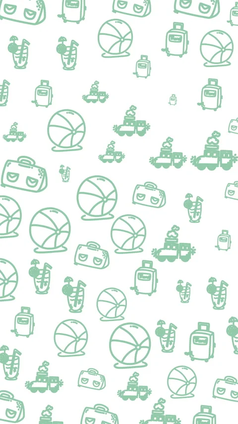 Pastel green icons float on soft white background 스톡 동영상 336400308