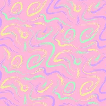 Pastel grunge scribble pattern with loose hand-drawn curves, loops, waves, .. Stock Illustration