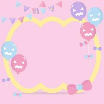 Pastel halloween frame square Stock Illustration