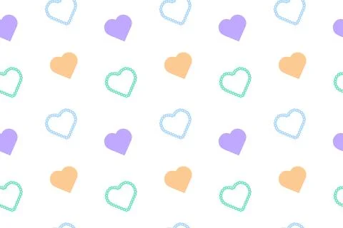 Pastel heart pattern with solid and lace designs Stock Illustration