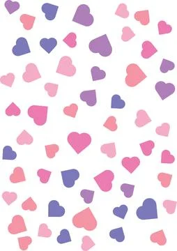Pastel heart scatter background vector illustration featuring pink and purp.. 스톡 일러스트