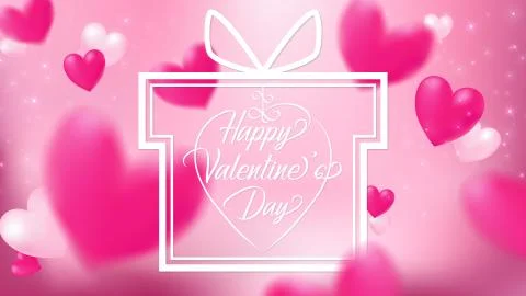 Pastel hearts floating on pink background Stock Illustration