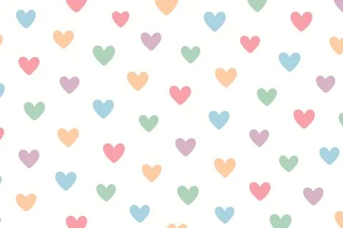 Pastel Hearts Seamless Pattern Background Design Ilustração Stock