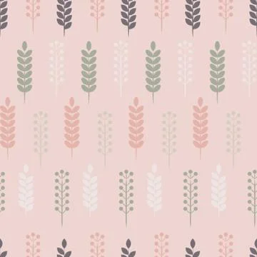 Pastel herb pattern Stock Illustration