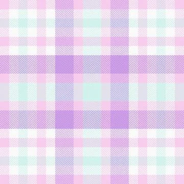 Pastel herringbone plaid pattern. Soft pink, purple, and mint hues create a c Illustrazione stock