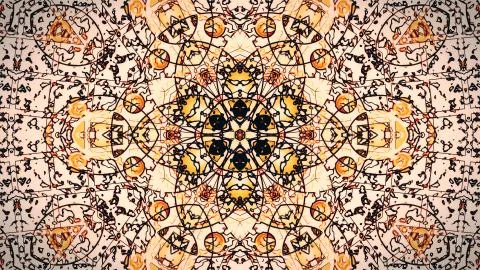 Pastel kaleidoscope sequence patterns. Abstract motion graphics background Stock Illustration