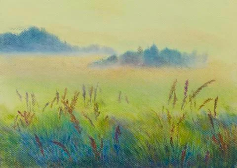 Pastel landscape Stock Illustration