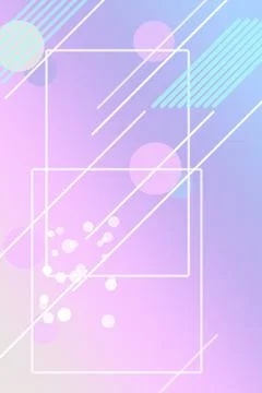 Pastel lavender geometric frames overlap with dotted bokeh and crisp teal n.. Stock-Illustration