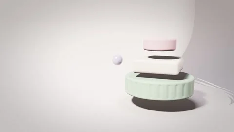 Pastel Levitating Podium Stack Product Display Seamless Loop Видео 347126605