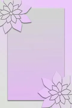 Pastel Lilac and Gray Gradient Card Template with Flower Borders イラスト素材