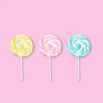 Pastel  Lollipops Stock Illustration