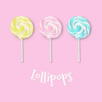 Pastel  Lollipops Stock Illustration