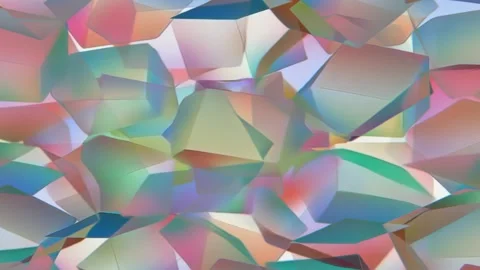 Pastel Low Poly Crystal Background Overlay Seamless Loop Video stock 333300414