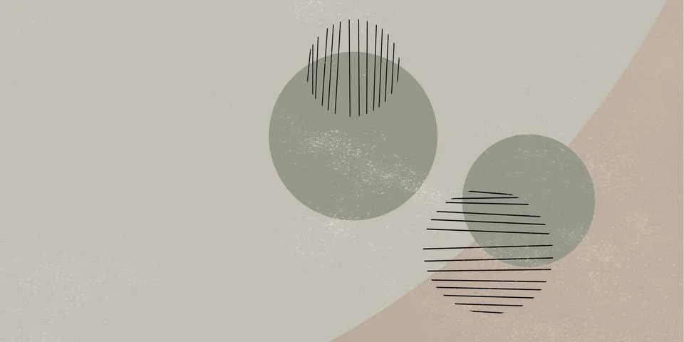 Pastel modern shapes rectangular background. Neutral color of abstract shapes Stock Illustration