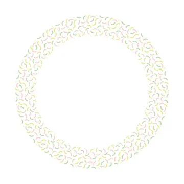 Pastel Mosaic Circle Border Vector Illustration Decorative Round Frame Stock Illustration