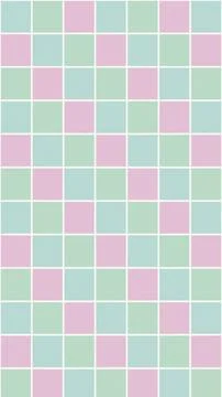 A pastel mosaic pattern of small colored tiles in blue, pink, and green, cr.. Stock Illustration