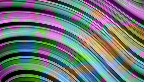 Pastel Multicolor Curved Wave Abstract Background with Soft Glowing Stripe .. Stock Illustration