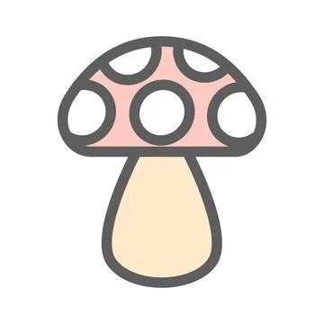 Pastel mushroom flat Stock Illustration