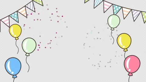 Pastel Party Frame Animation Horizontal with Alpha Channel 스톡 동영상 335509115