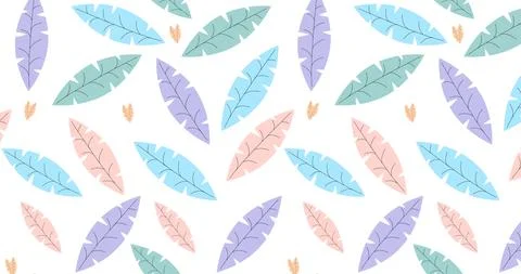 Pastel pattern with leaves Stock Illustration