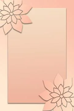 Pastel Peach and Orange Gradient Card Template with Flower Borders イラスト素材