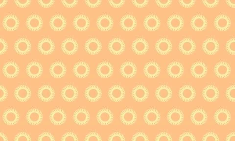 Pastel peach background featuring a repeating pattern of delicate, sunlike mo Stock Illustration