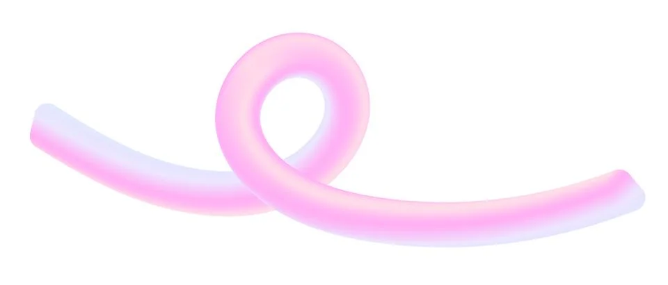Pastel Pink Abstract 3D object. Wave Isolated on White Background Illustratio Illustrazione stock