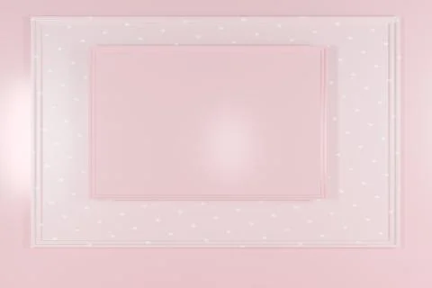 A pastel pink background with layered frames, ideal for Valentines Day card. Stock Photos