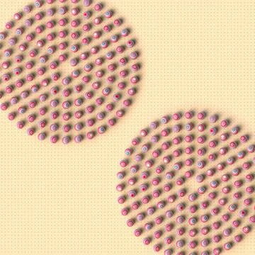 Pastel Pink Blue 3D Sphere Geometric Retro Pattern 스톡 일러스트