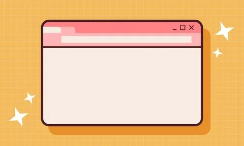 Pastel pink browser window mockup with blank content area for UI use Stock Illustration