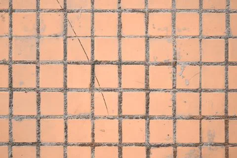 Pastel pink checkered pattern background. Trendy fashionable peach color 2024 Stock Photos
