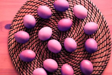 Pastel pink Easter Eggs Stock Photos