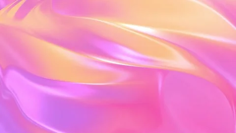 Pastel Pink Iridescent Silk Wave Soft Peach Liquid Flow Motion Background 4K Stock Footage 345722079