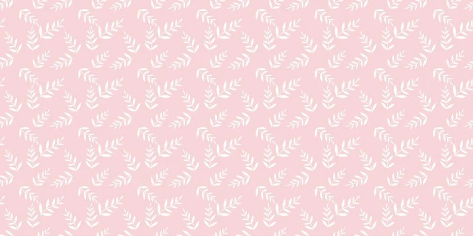 Pastel pink leaf seamless pattern vector background Illustrazione stock