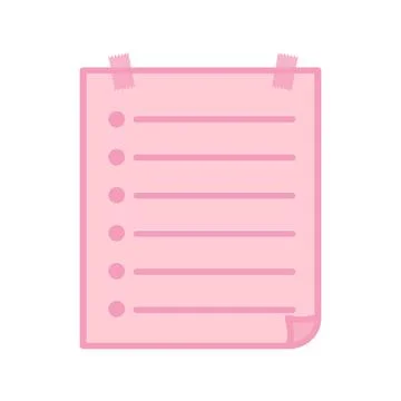Pastel Pink Note Paper with To-Do List for Organization Stock Illustration
