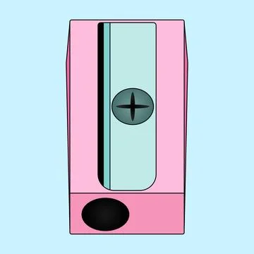 Pastel Pink Pencil Sharpener Back to School Illustration Illustrazione stock