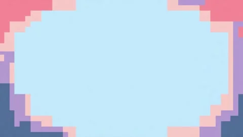 Pastel pixel frame border with copy space text overlay, animated stop motio.. Stock Footage 342045125