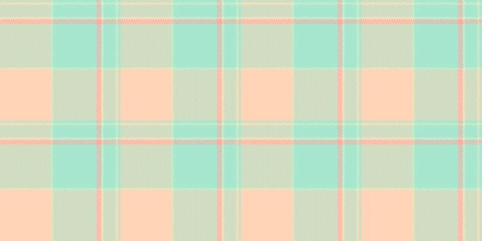 Pastel plaid pattern background. Soft peach and mint green hues create a deli Illustrazione stock