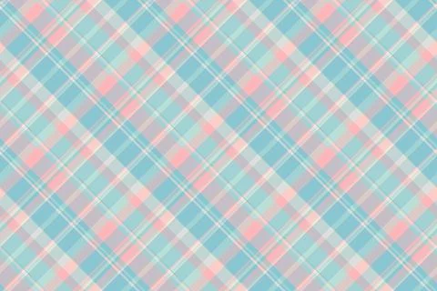 Pastel plaid pattern. Delicate, seamless textile design in soft blue, pink, a Stock Illustration