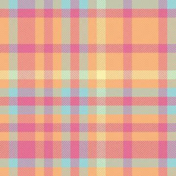 Pastel plaid pattern design with herringbone texture. A warm and soft textile Stock Illustration